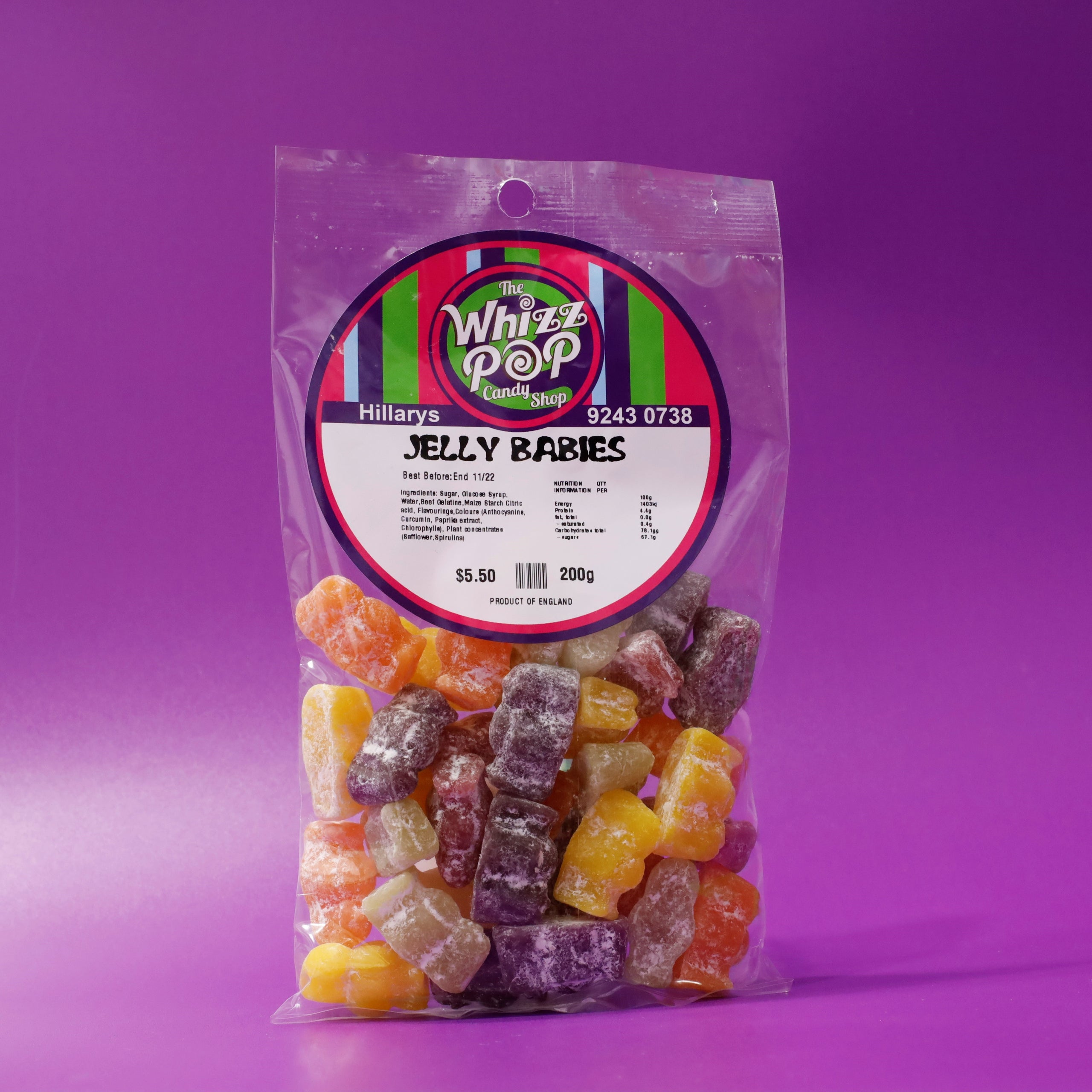 English Dusted Jelly Babies | The Whizz Pop Candy Shop